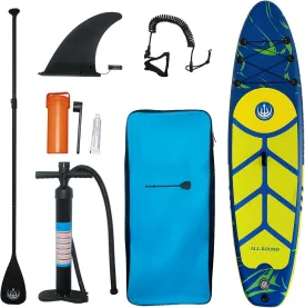 10'6" x 33" x 6" Inflatable Stand Up Paddle Board, Inflatable Paddle Board with Premium Accessories, Non-Slip Comfortable Deck for Youth & Adults of All Skill Levels
