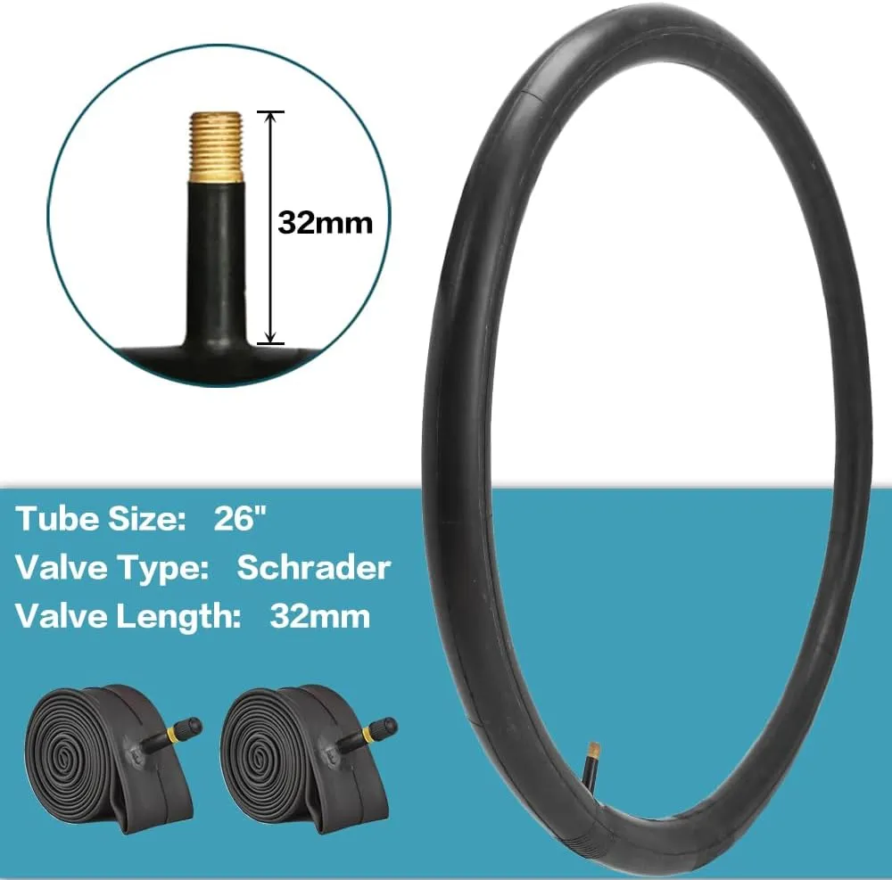 2 Pack Bike Tires 14"/16"/18"/20"/26"x2.125" with or Without Inner Tubes 14/16/18/20x1.75/1.95/2.125 AV 32mm Schrader Valves for Mountain Urban Trail Road Park