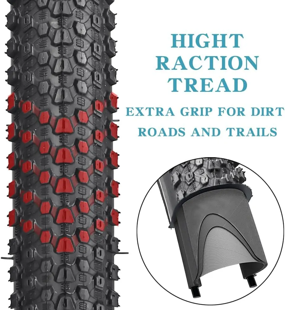2 Pack Bike Tires 14"/16"/18"/20"/26"x2.125" with or Without Inner Tubes 14/16/18/20x1.75/1.95/2.125 AV 32mm Schrader Valves for Mountain Urban Trail Road Park