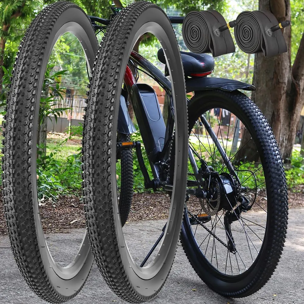 2 Pack Bike Tires 14"/16"/18"/20"/26"x2.125" with or Without Inner Tubes 14/16/18/20x1.75/1.95/2.125 AV 32mm Schrader Valves for Mountain Urban Trail Road Park