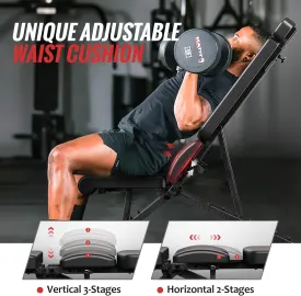 Adjustable Weight Bench for Home Gym with Headrest for Exercises