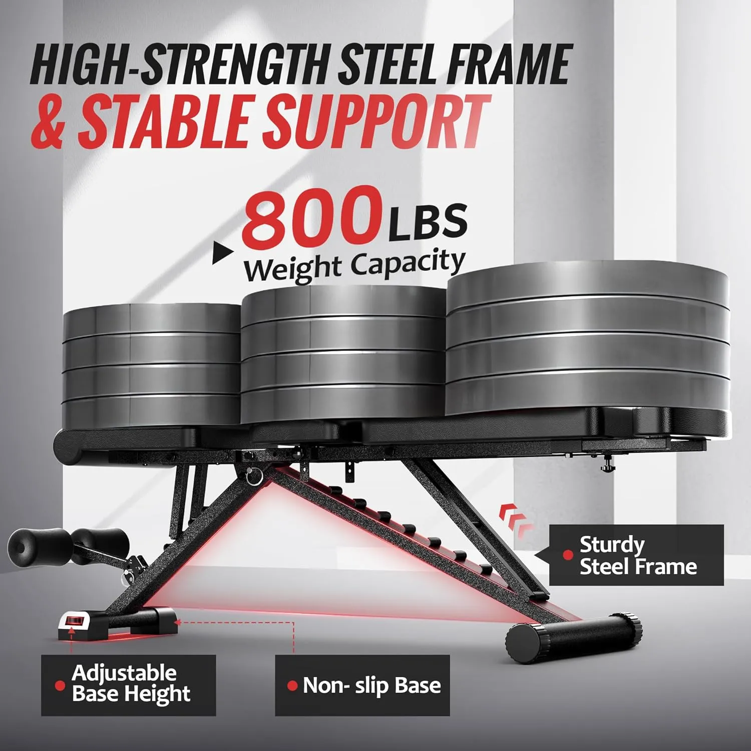 Adjustable Weight Bench for Home Gym with Headrest for Exercises