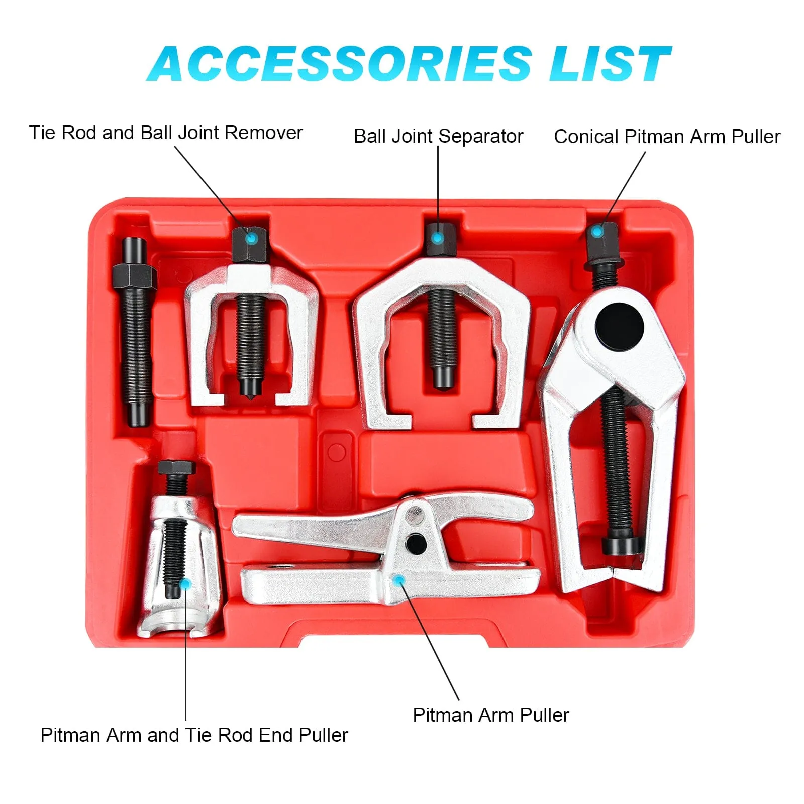 Ball Joint Separator Pitman Arm Puller Tie Rod End Tool 5 in 1 Front End Service Set