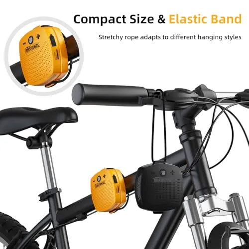 Bluetooth Speakers Wireless Deep Bass Small Waterproof Bluetooth Speaker with Lanyard Shower Speaker Bluetooth 5.4 IPX5 TWS Built-In Mic for Bike Floating Mounted Bathroom Outdoor Speaker(Black)