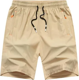 Boys Lightweight Athletic Running Shorts Quick Dry Workout Shorts for Gym Shorts Hiking with Zipper Pockets