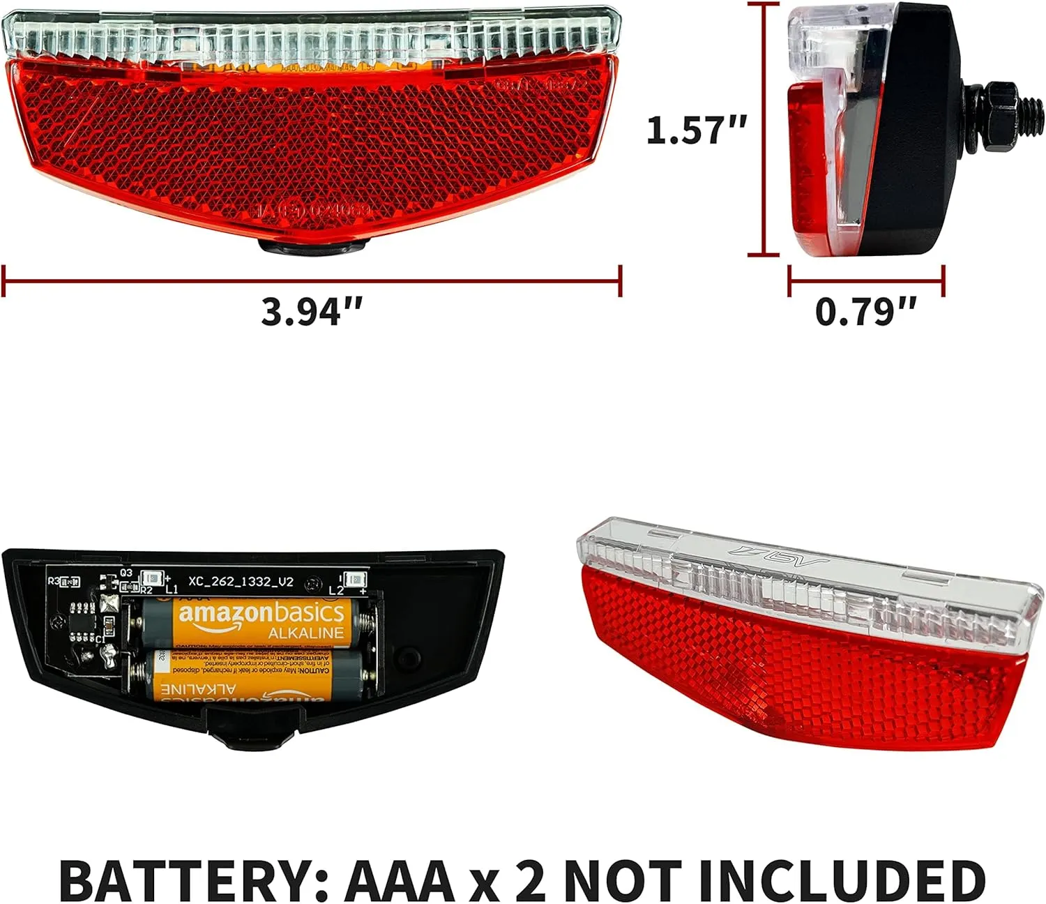 BV Bike Lights for Night Riding LED Bike Tail Light - Bicycle Light Battery-Powered/Rechargeable - Rear Bike Light Weather Resistant - Visible Up to 1500ft Bicycle Tail Light LED Bike Light
