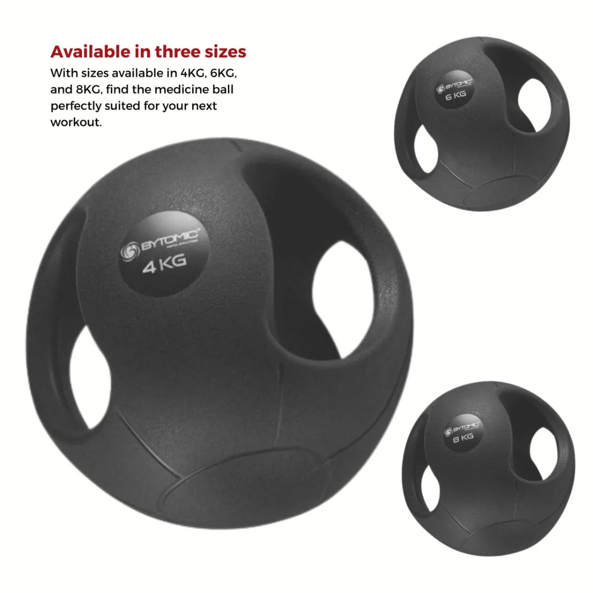 Bytomic Double Grip Medicine Ball 4kg Black