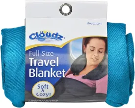 Cloudz Cozy Compact Airplane Travel Blanket for Your Flight, Car, Camping, Home or Comforting Warmth Anywhere! - Sky Blue