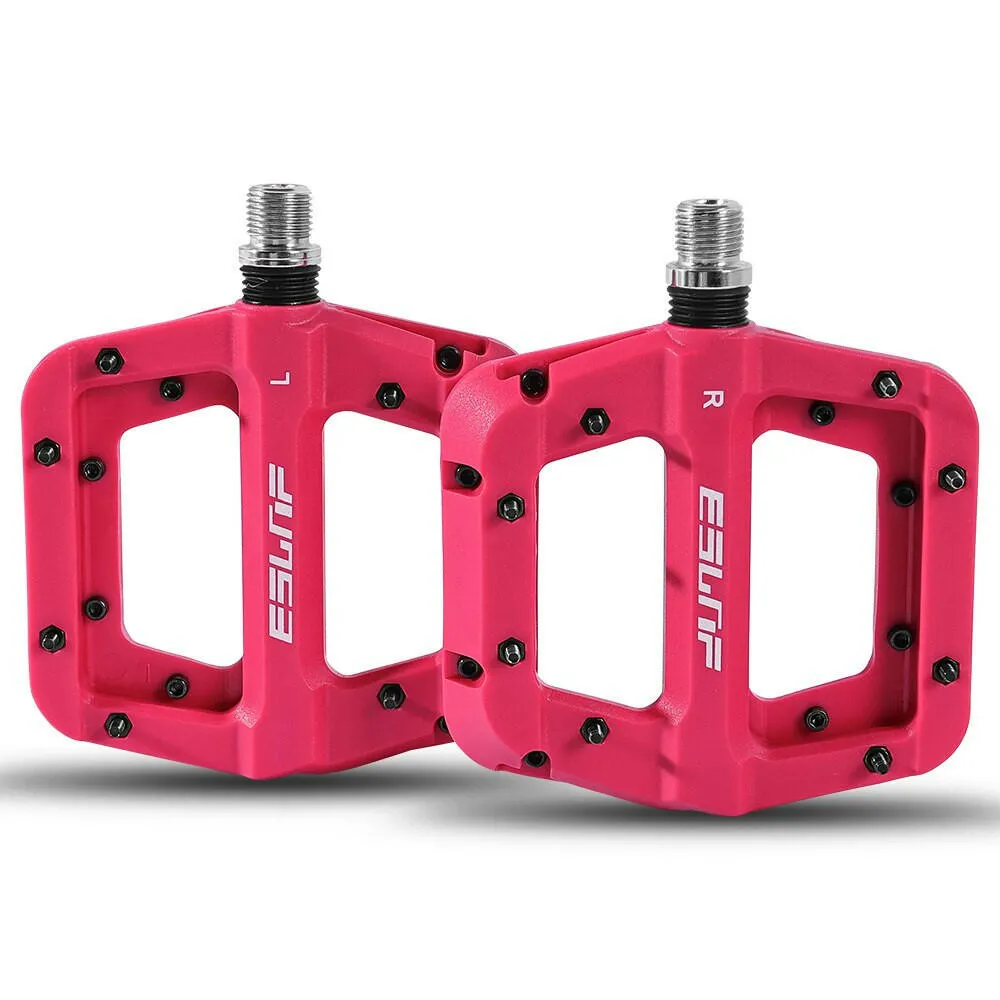 ESLNF Ultralight Seal Bearings Bicycle Bike Pedals Cycling Nylon Road Bmx Mtb Pedals Flat Platform Bicycle Parts Accessories