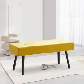 everyday Modern Entryway Bench Teddy Velvet Upholstered End of Bed Bench Tufted Ottoman Bench Dining Bench with Thick Cushion Seated for Living Room, Bedroom