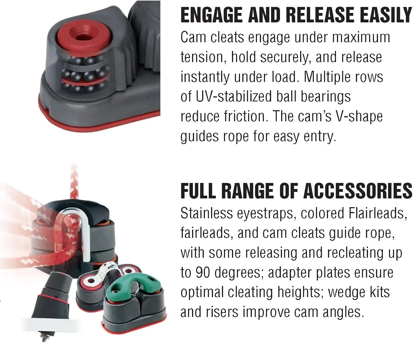 HARKEN Premium Sailing Micro Cam-Matic Ball Bearing Cam Cleats