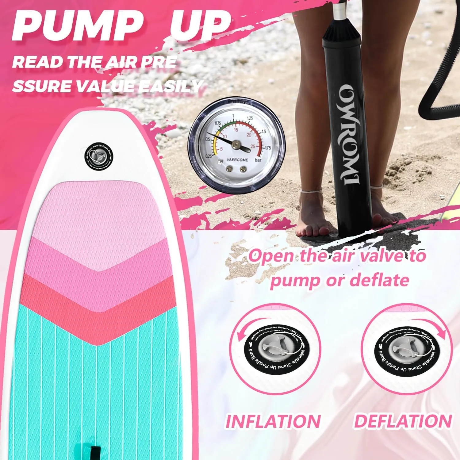 Inflatable Stand Up Paddle Boards with Premium SUP Paddle Board Accessories, Wide Stable Design, Anti-Slip EVA Deck for Youth & Adult