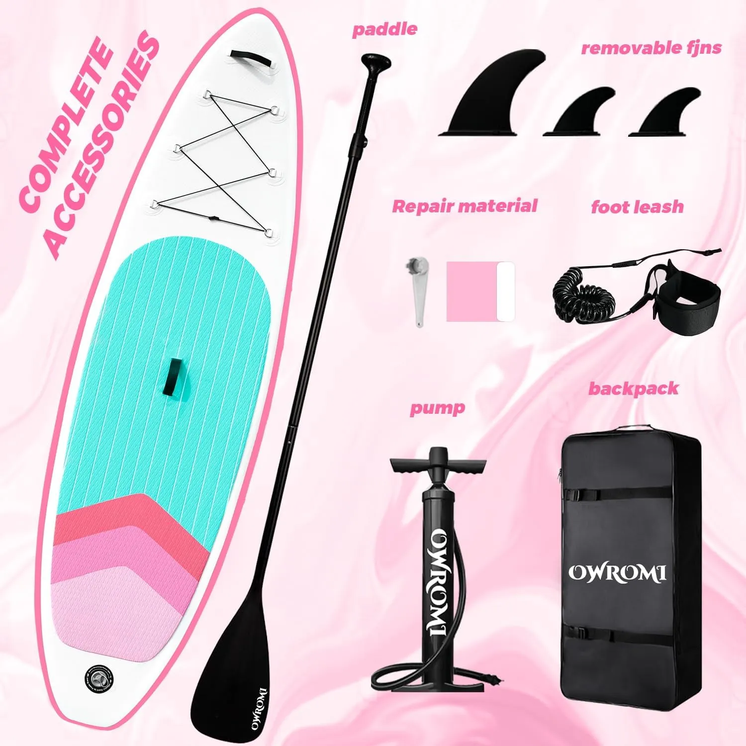 Inflatable Stand Up Paddle Boards with Premium SUP Paddle Board Accessories, Wide Stable Design, Anti-Slip EVA Deck for Youth & Adult