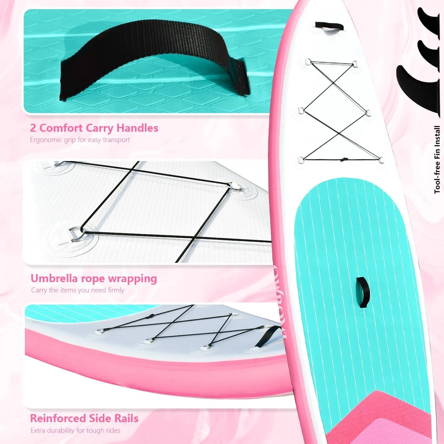 Inflatable Stand Up Paddle Boards with Premium SUP Paddle Board Accessories, Wide Stable Design, Anti-Slip EVA Deck for Youth & Adult