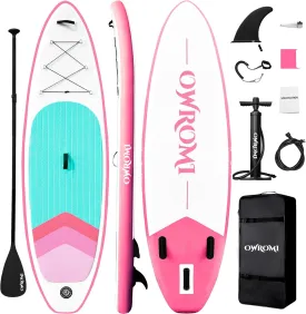 Inflatable Stand Up Paddle Boards with Premium SUP Paddle Board Accessories, Wide Stable Design, Anti-Slip EVA Deck for Youth & Adult