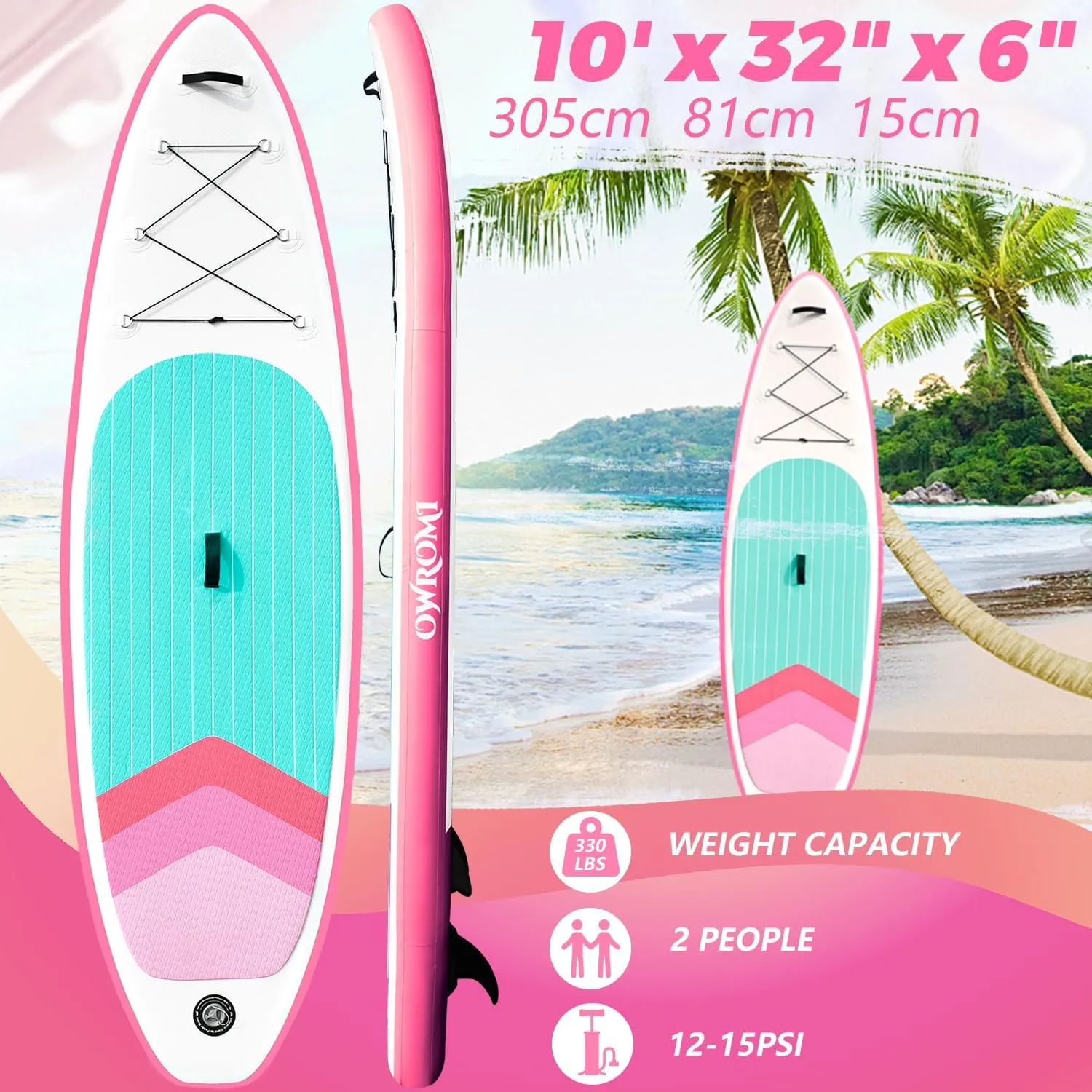 Inflatable Stand Up Paddle Boards with Premium SUP Paddle Board Accessories, Wide Stable Design, Anti-Slip EVA Deck for Youth & Adult