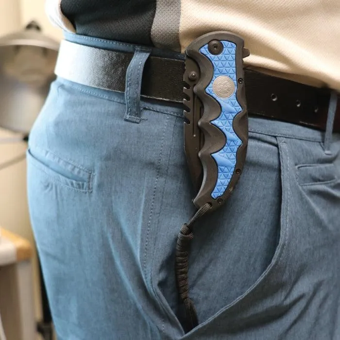 Navy Folding Knife Assisted Open w/Belt Clip & Paracord