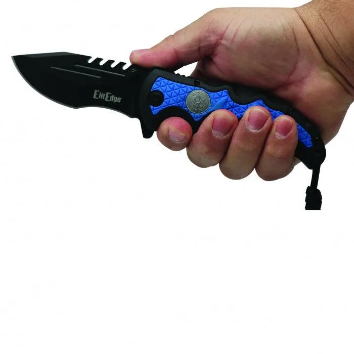 Navy Folding Knife Assisted Open w/Belt Clip & Paracord