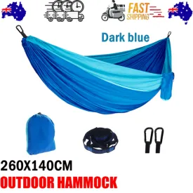 Outdoor Camping Hammock  Lightweight 260x140cm Portable Travel Darkblue
