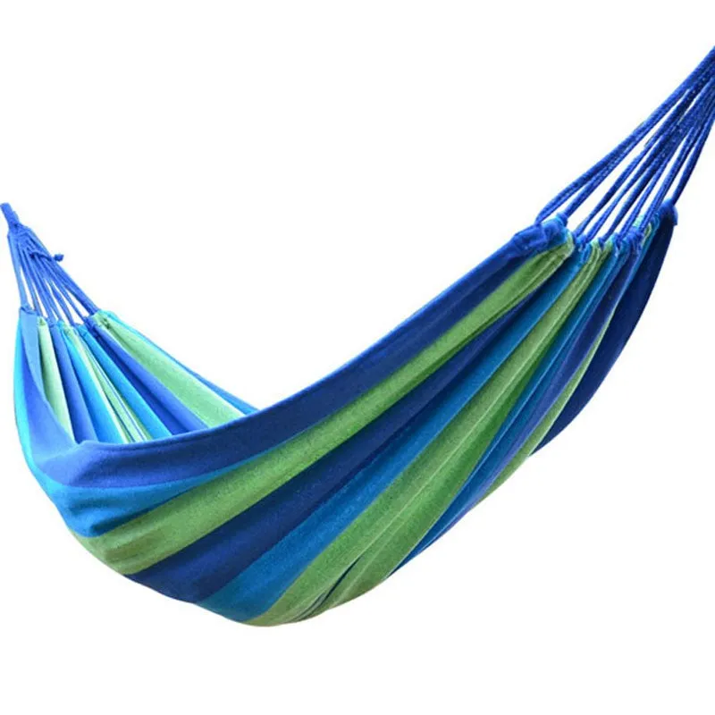 Portable Hammock Swing Canvas Striped Rainbow with Hang Bed - 185*80cm (72*31 Inches)