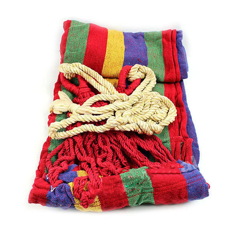 Portable Hammock Swing Canvas Striped Rainbow with Hang Bed - 185*80cm (72*31 Inches)