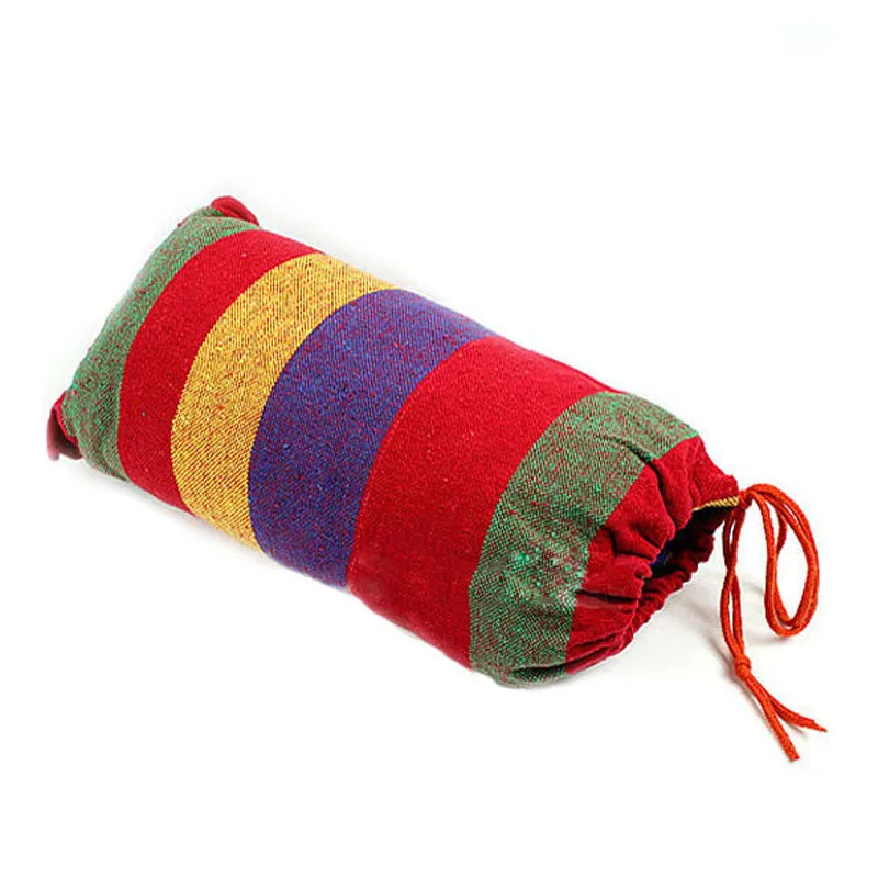 Portable Hammock Swing Canvas Striped Rainbow with Hang Bed - 185*80cm (72*31 Inches)