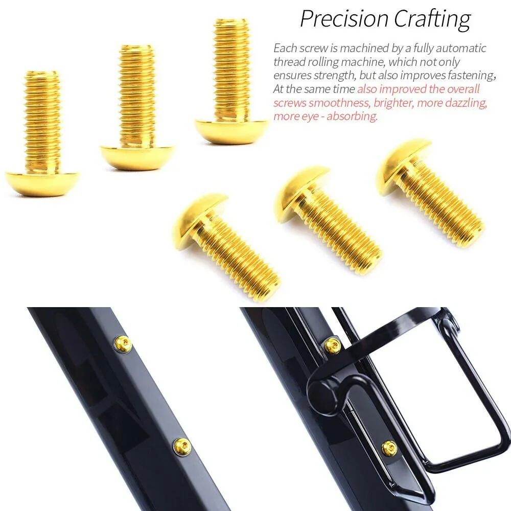 RISK 2pcs/box Road MTB Titanium Alloy Bike Bicycle M5x12 Water Bottle Cage Fixing Bolts Air Pump Holder Bracket Fixed Screw