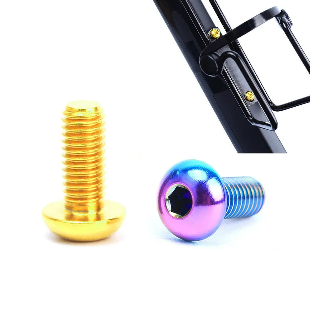 RISK 2pcs/box Road MTB Titanium Alloy Bike Bicycle M5x12 Water Bottle Cage Fixing Bolts Air Pump Holder Bracket Fixed Screw
