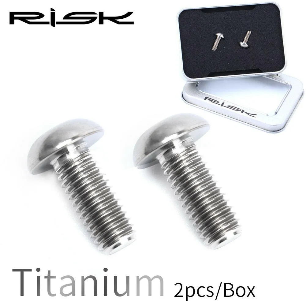 RISK 2pcs/box Road MTB Titanium Alloy Bike Bicycle M5x12 Water Bottle Cage Fixing Bolts Air Pump Holder Bracket Fixed Screw
