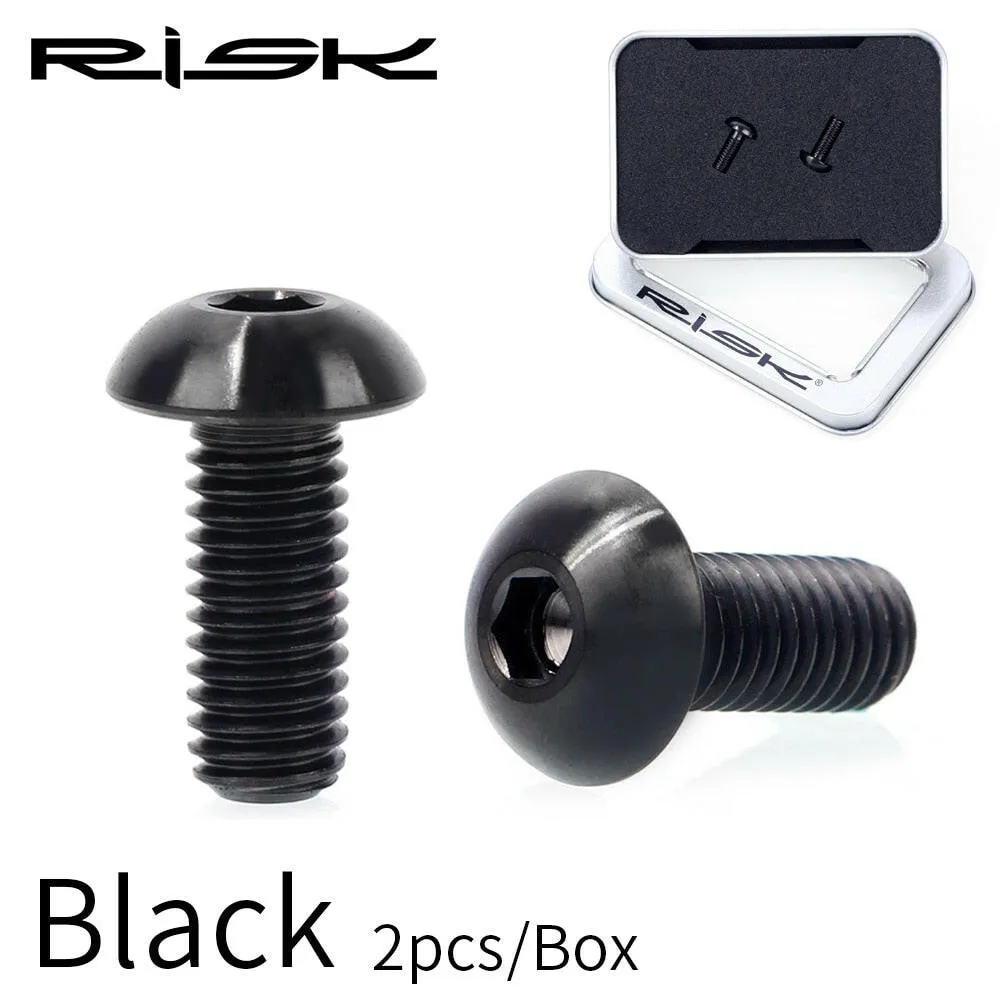 RISK 2pcs/box Road MTB Titanium Alloy Bike Bicycle M5x12 Water Bottle Cage Fixing Bolts Air Pump Holder Bracket Fixed Screw
