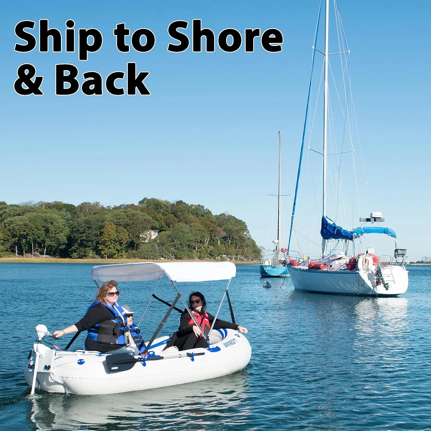 Sea Eagle SE9 Lightweight Inflatable Boat with Inflatable Floor, 5' Oar Set & 2 Seats. Great for Boating, Motoring, Rowing, Fishing & Yacht Tending