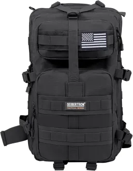 Seibertron Falcon Water Repellent Hiking Camping Backpack Compact Pack Summit Bag (Black 37L)