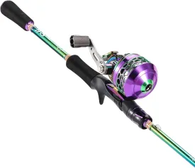 Sougayilang Fishing Reel Rod Combo, Two Pieces Colorful Poratble Light Weight Casting Rod with Spincast Fishing Reel for Freshwater
