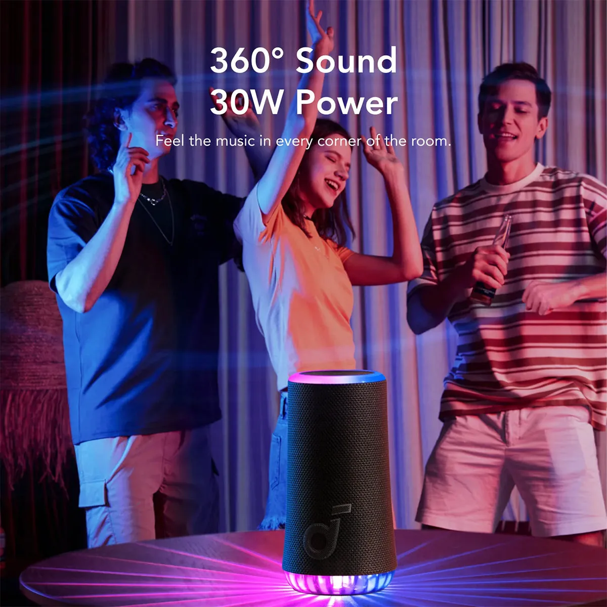 Soundcore Glow Portable Bluetooth Speaker (Black)