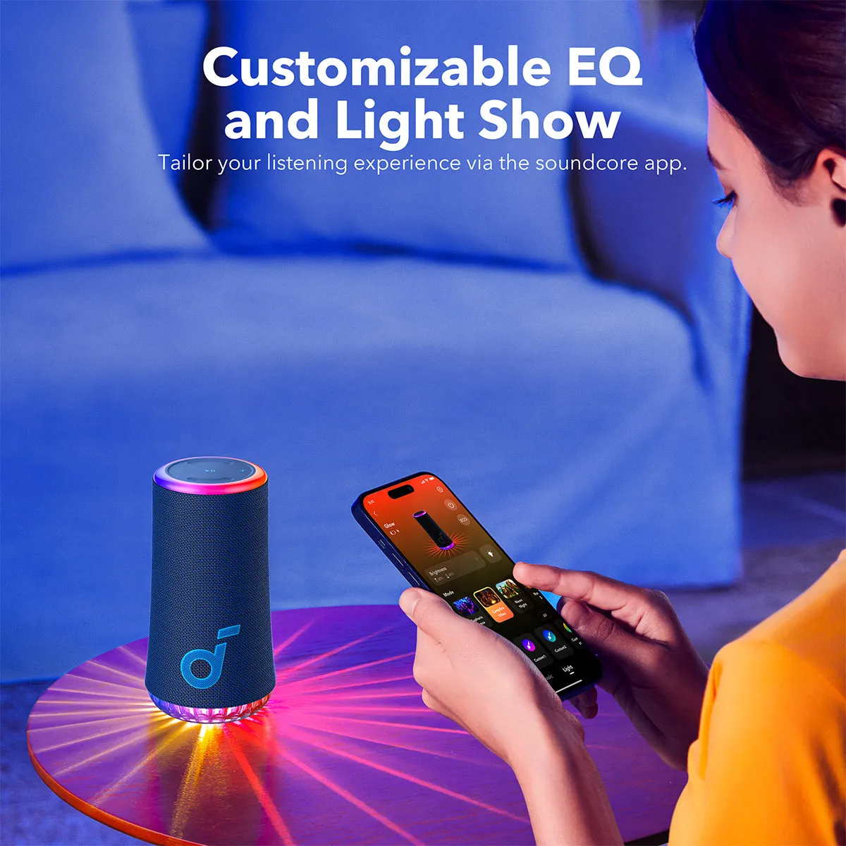 Soundcore Glow Portable Bluetooth Speaker (Blue)