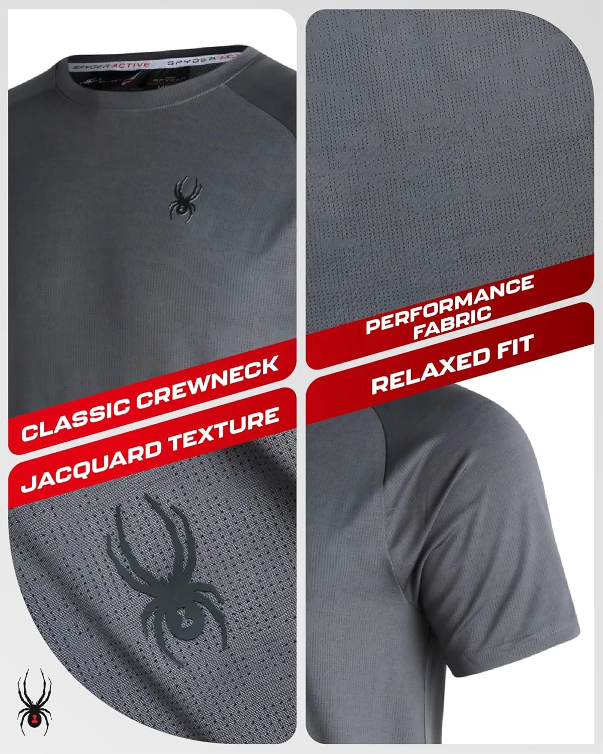 Spyder Men's Athletic Short Sleeve T-Shirt - Lightweight Crewneck Performance Workout Gym and Running Top (Sizes: S-XL)