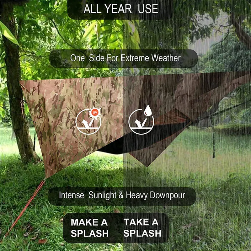 Tent Tarp Hammock Rain Fly PU Waterproof Windproof UV 50  Sunshade Essential Survival Camping Hiking