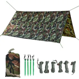 Tent Tarp Hammock Rain Fly PU Waterproof Windproof UV 50  Sunshade Essential Survival Camping Hiking