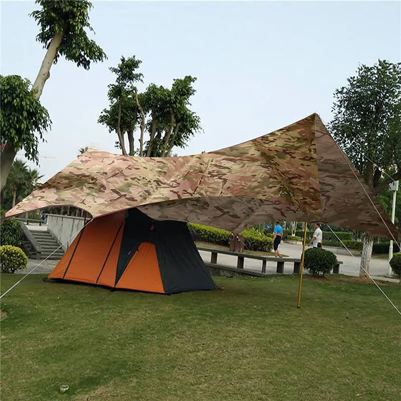 Tent Tarp Hammock Rain Fly PU Waterproof Windproof UV 50  Sunshade Essential Survival Camping Hiking