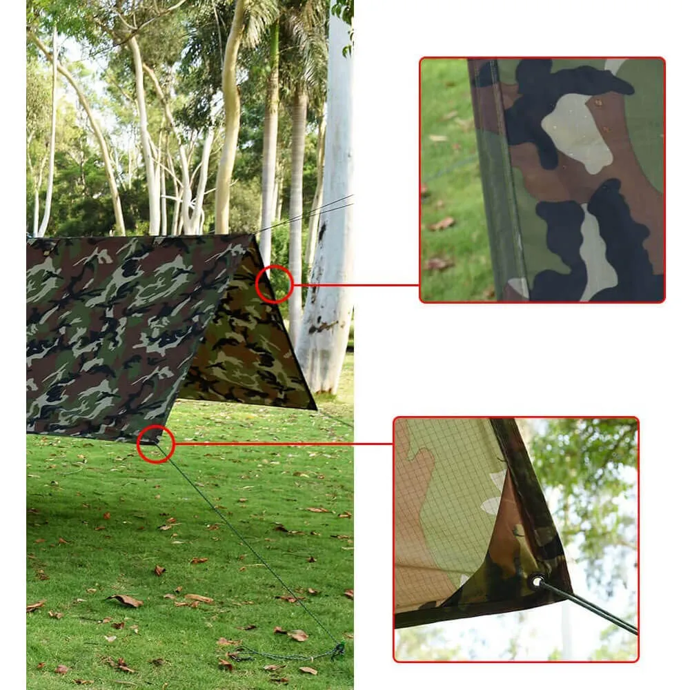 Tent Tarp Hammock Rain Fly PU Waterproof Windproof UV 50  Sunshade Essential Survival Camping Hiking