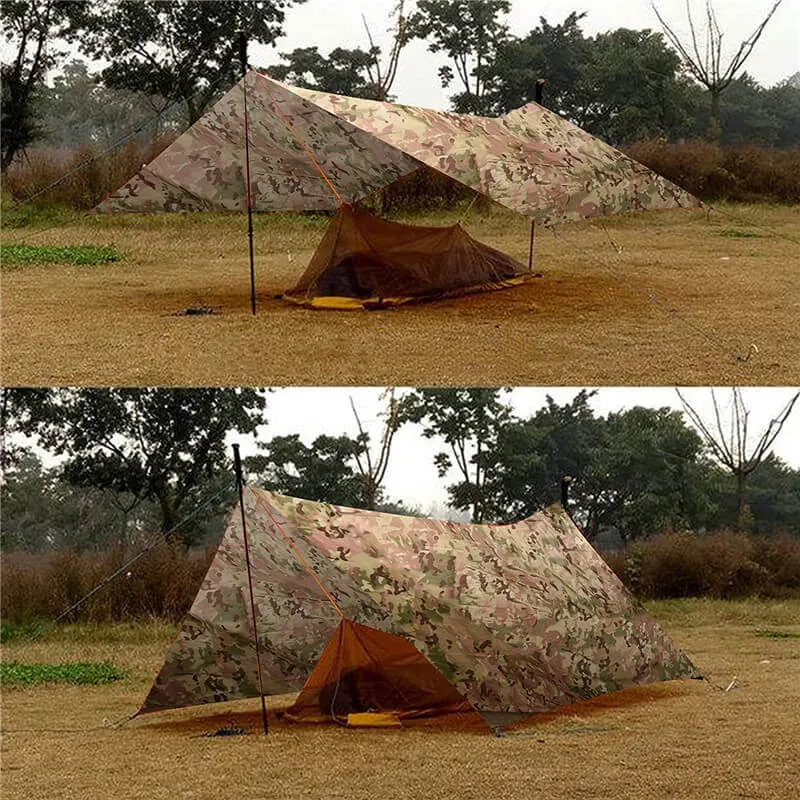 Tent Tarp Hammock Rain Fly PU Waterproof Windproof UV 50  Sunshade Essential Survival Camping Hiking