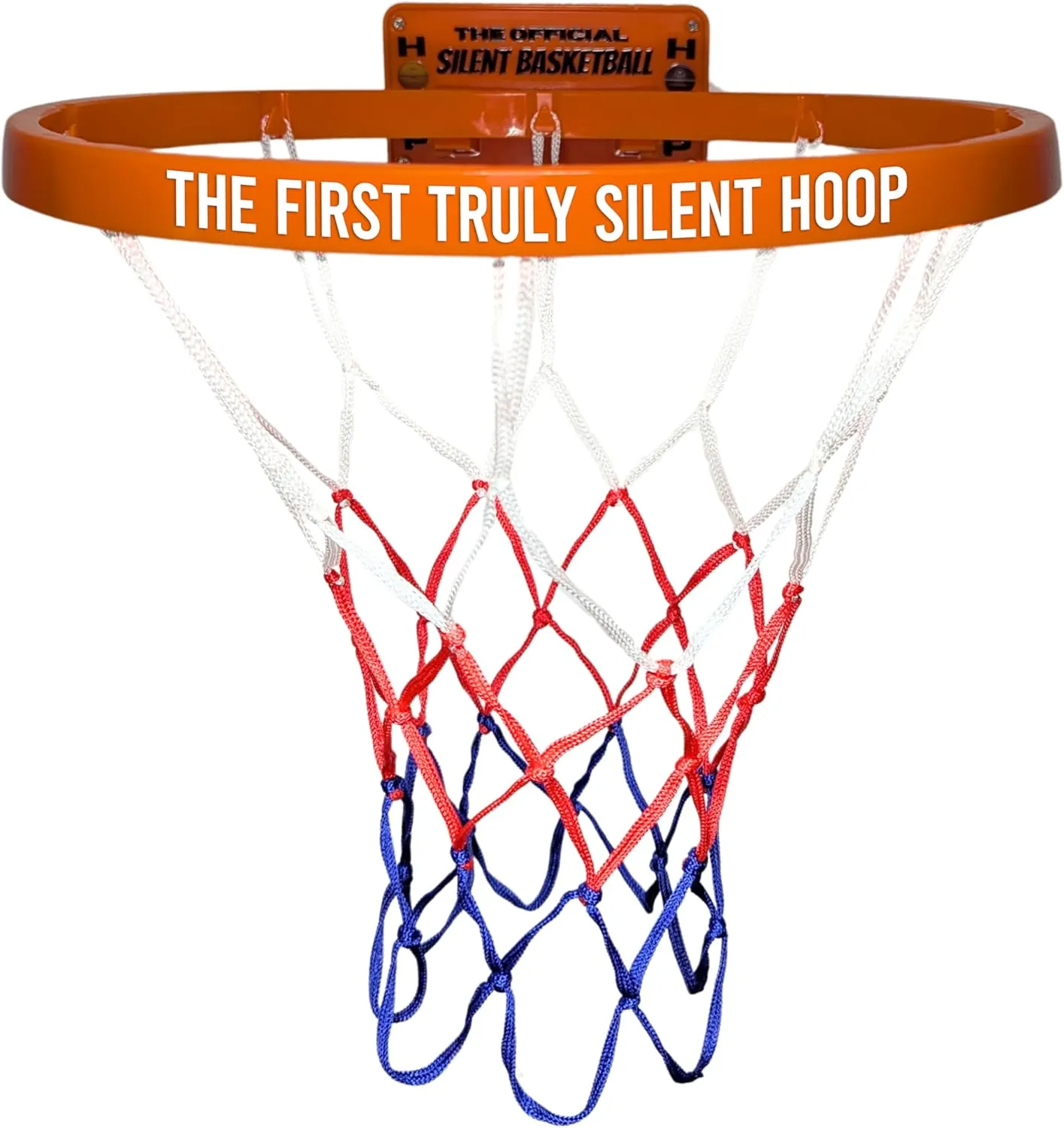 The Official Silent Basketball Hoop Indoor  Durable Plastic, Large Wall-Mounted Basketball Hoop with No-Noise Design   Adhesive & Screw Installation  for Use with Silent Basketball Only