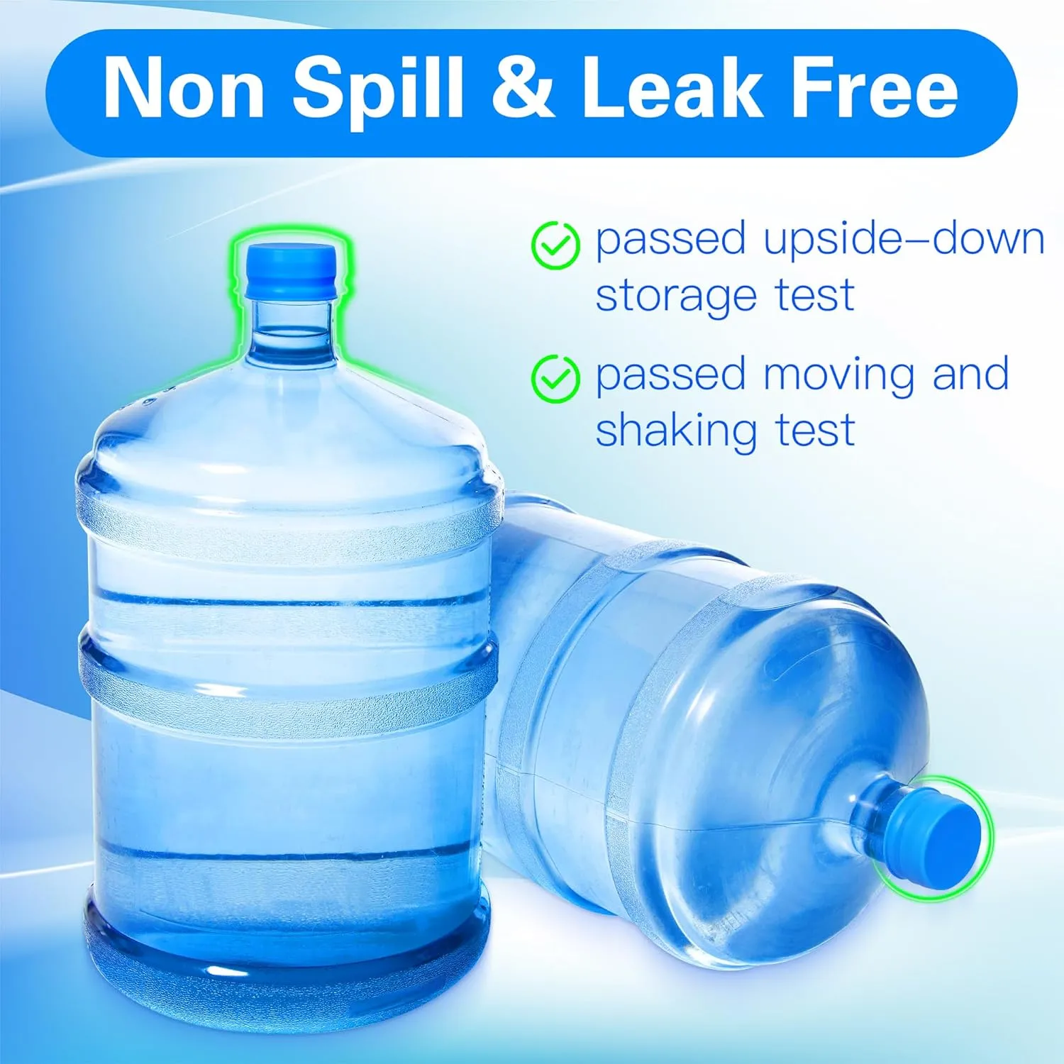 Upgraded 3 and 5 Gallon Water Jug Cap, Silicone Reusable Replacement Cap, Non Spill Bottle Caps for 55mm Bottle Water Dispenser Caps - Pack of 3