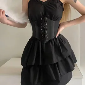 Vintage Elastic Lace- Up Tied Corset Waist Belt