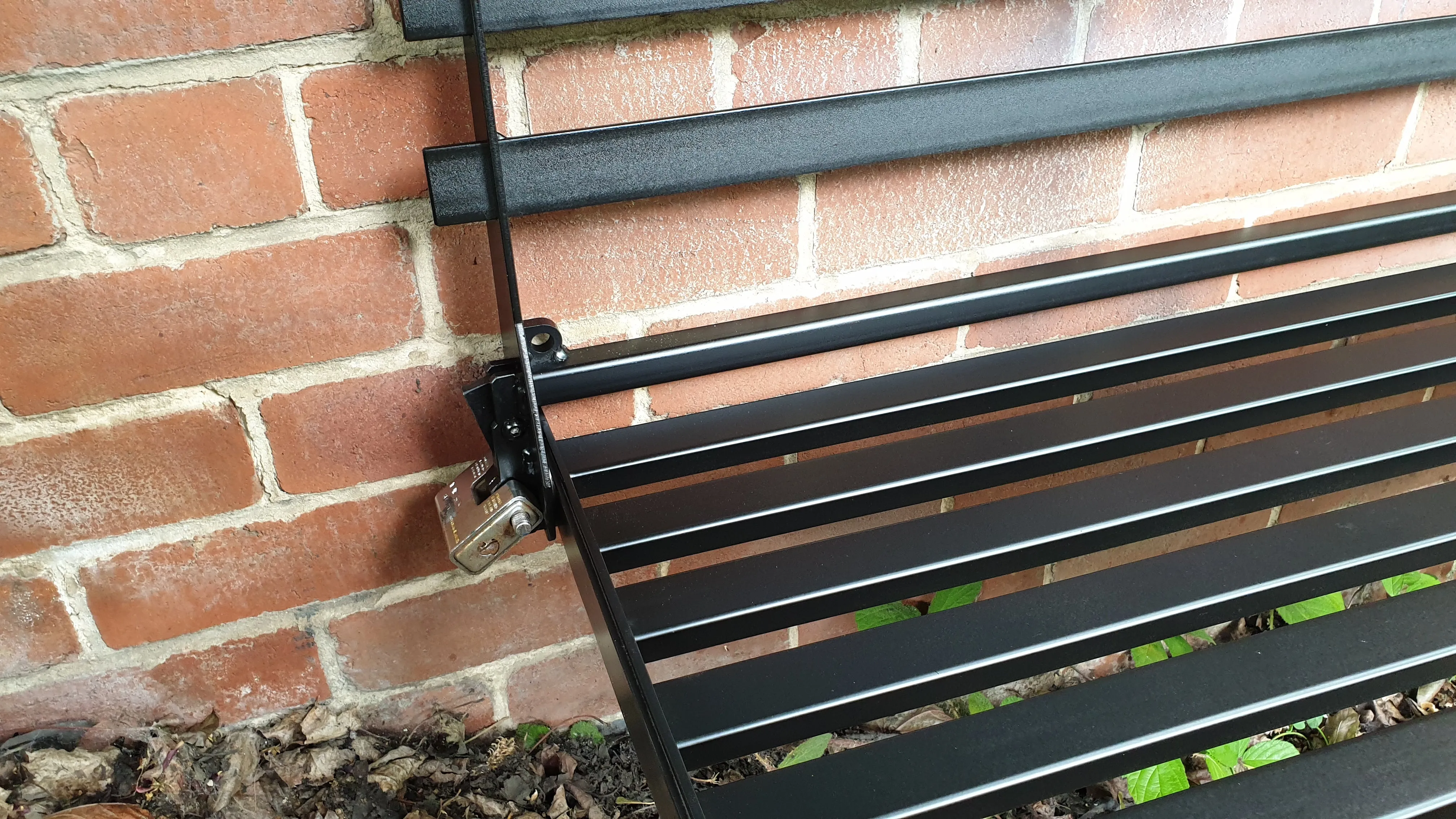Wall Mounted seating,  Foldaway / Fold up Metal Garden Seat / Bench / Chair, space saving