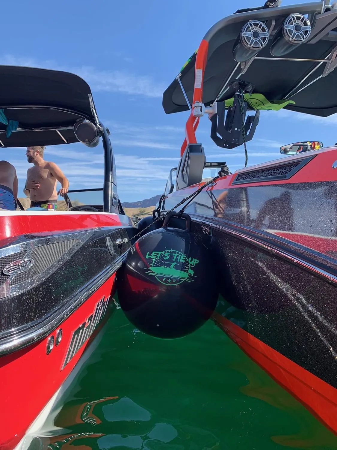 XL Inflatable Tie-Up Boat Fender Buoy - Bumper Ball - Black
