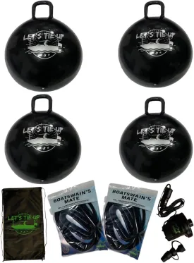 XL Inflatable Tie-Up Boat Fender Buoy - Bumper Ball - Black