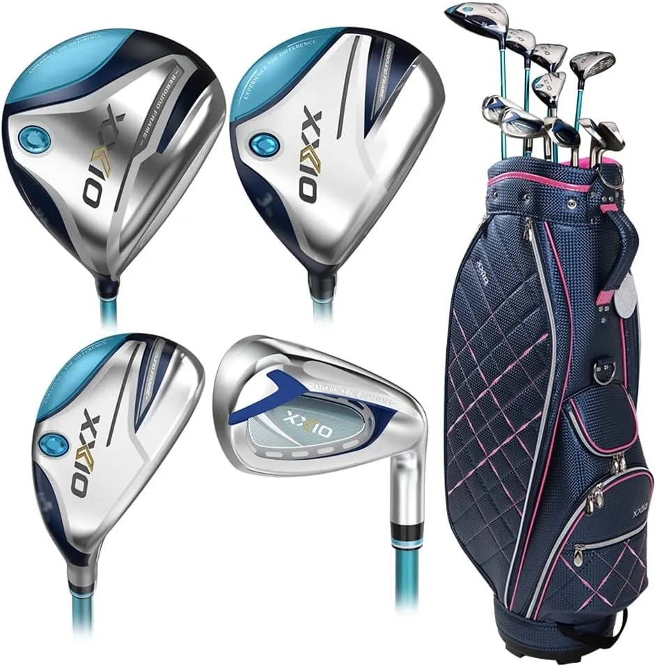 XXIO 2022 Women 12 Premium Full Set RH 11 Clubs   1 Cart Bag Navy